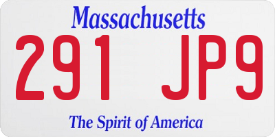 MA license plate 291JP9