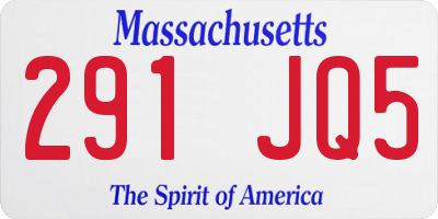MA license plate 291JQ5