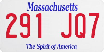 MA license plate 291JQ7