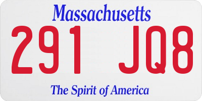 MA license plate 291JQ8