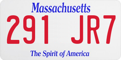 MA license plate 291JR7