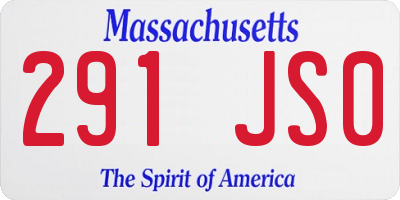 MA license plate 291JS0