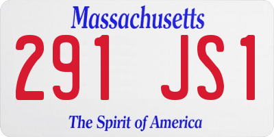 MA license plate 291JS1