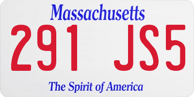 MA license plate 291JS5