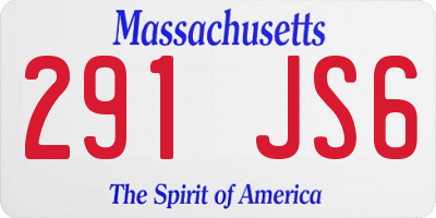 MA license plate 291JS6
