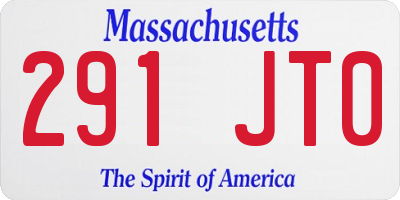MA license plate 291JT0