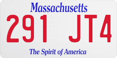 MA license plate 291JT4