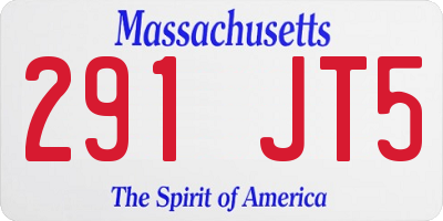 MA license plate 291JT5