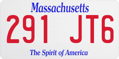 MA license plate 291JT6