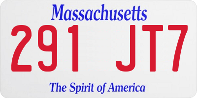 MA license plate 291JT7
