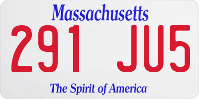 MA license plate 291JU5