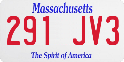 MA license plate 291JV3