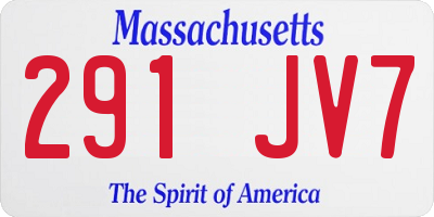 MA license plate 291JV7