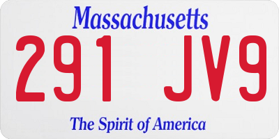 MA license plate 291JV9
