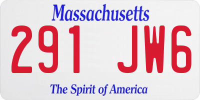 MA license plate 291JW6