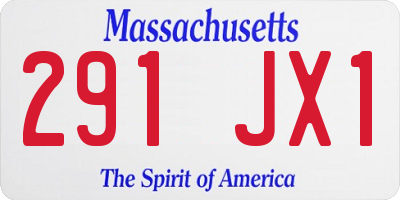 MA license plate 291JX1