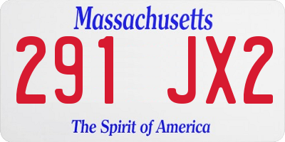 MA license plate 291JX2
