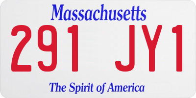 MA license plate 291JY1
