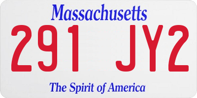 MA license plate 291JY2