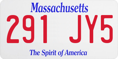 MA license plate 291JY5