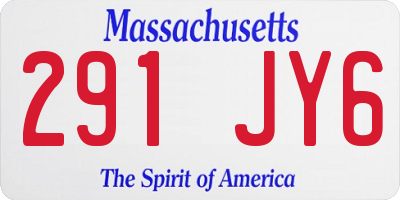 MA license plate 291JY6