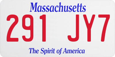 MA license plate 291JY7