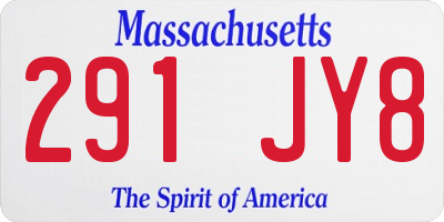 MA license plate 291JY8