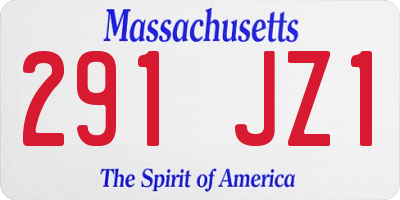 MA license plate 291JZ1