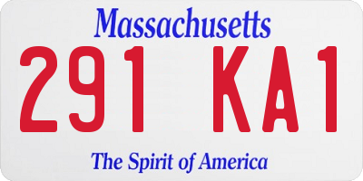 MA license plate 291KA1
