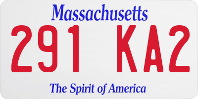 MA license plate 291KA2