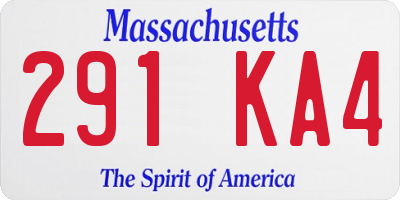 MA license plate 291KA4