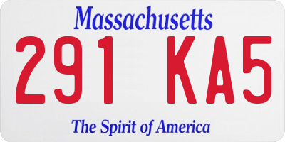 MA license plate 291KA5