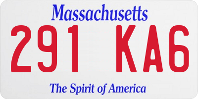 MA license plate 291KA6