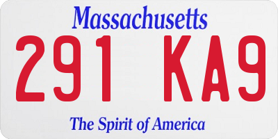 MA license plate 291KA9