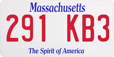 MA license plate 291KB3