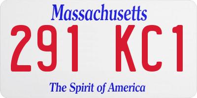 MA license plate 291KC1