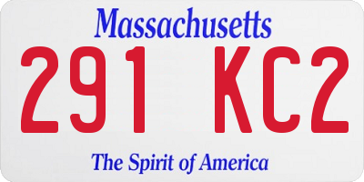MA license plate 291KC2
