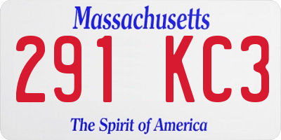 MA license plate 291KC3