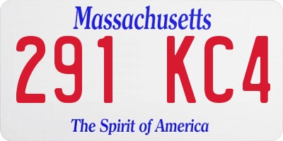 MA license plate 291KC4