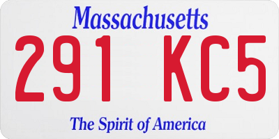 MA license plate 291KC5