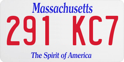 MA license plate 291KC7