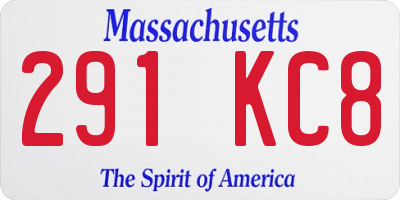 MA license plate 291KC8