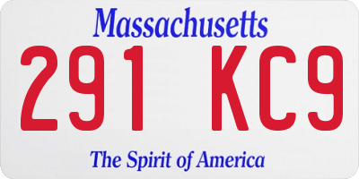 MA license plate 291KC9