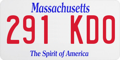 MA license plate 291KD0