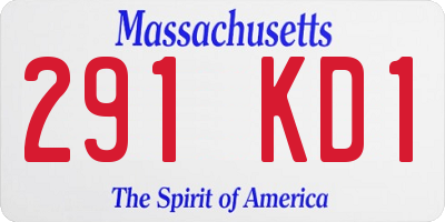 MA license plate 291KD1