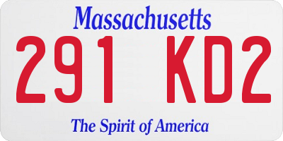 MA license plate 291KD2