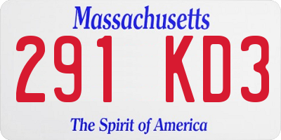 MA license plate 291KD3