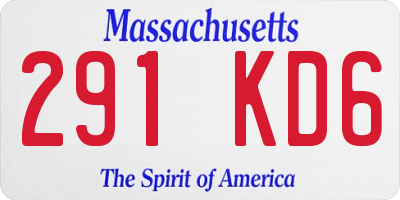 MA license plate 291KD6