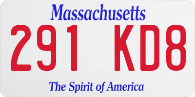 MA license plate 291KD8