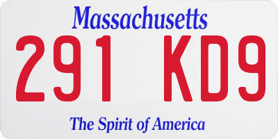 MA license plate 291KD9